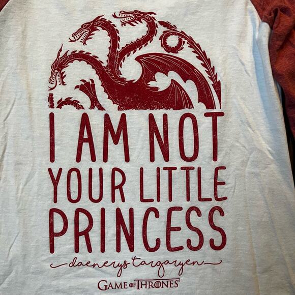 Game Of Thrones Women's XS I Am Not Your Little Princess Graphic T-shirt - Picture 2 of 4